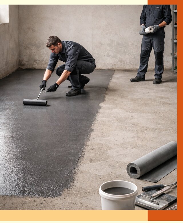 Гидроизоляция гаражного пола в Топках от 3547 руб./м² — ТепломастерТпк профессионально