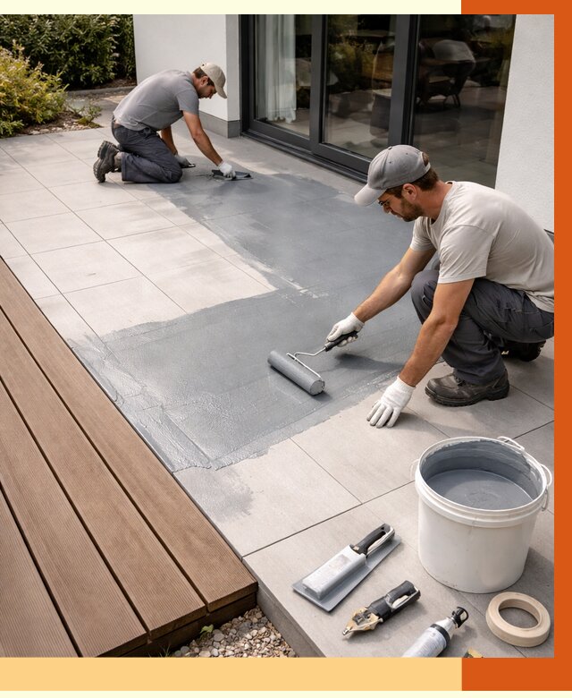 Гидроизоляция террасы в Топках под ключ от 7600 руб./м² | ТепломастерТпк