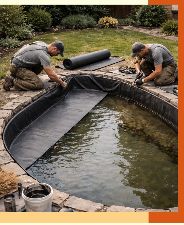 Гидроизоляция пруда в Топках от 15200 руб. под ключ | ТепломастерТпк профессионально