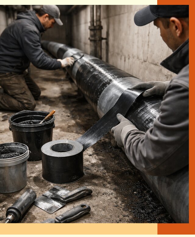 Гидроизоляция труб в Топках от 2533 руб. — профессиональная герметизация | ТепломастерТпк