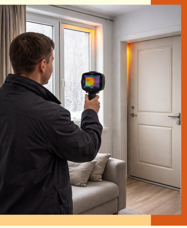 Тепловизионное обследование окон и дверей в Топках от 4560 руб. | ТепломастерТпк