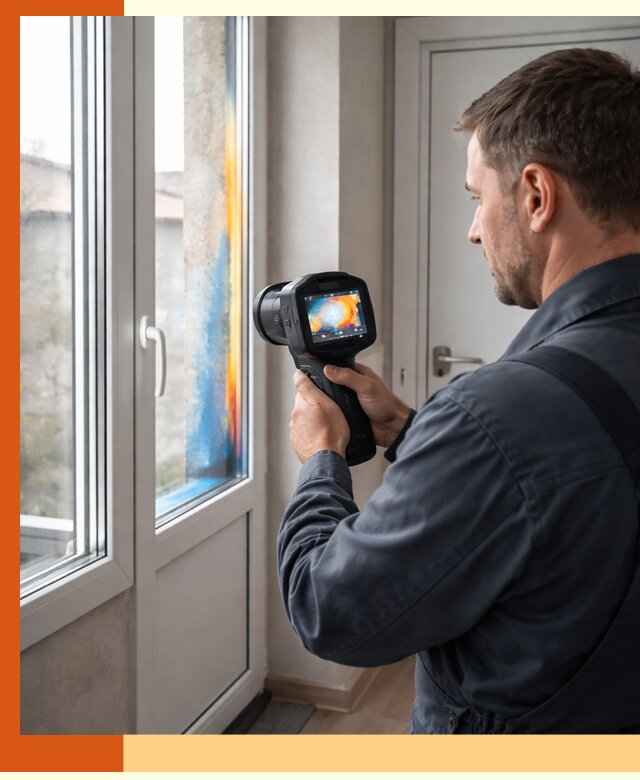 Тепловизионное обследование окон и дверей в Топках