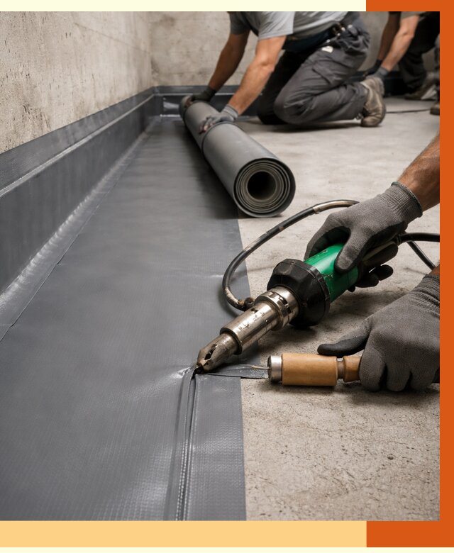 Монтаж гидроизоляционной мембраны в Топках от 1008 руб/м2 | ТепломастерТпк