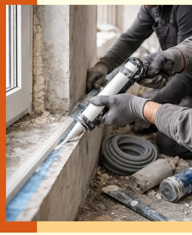 Герметизация стыков и примыканий зданий в Топках