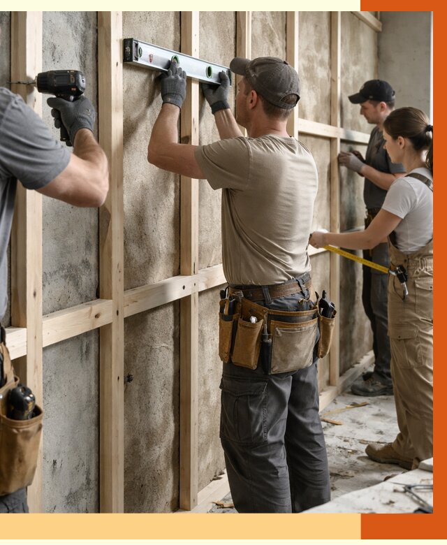 Монтаж обрешетки под утепление в Топках от 1165 руб/м² | Заказать у ТепломастерТпк